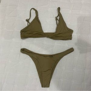 Toast Swim Knot Top and Skimpy Bikini Bottom